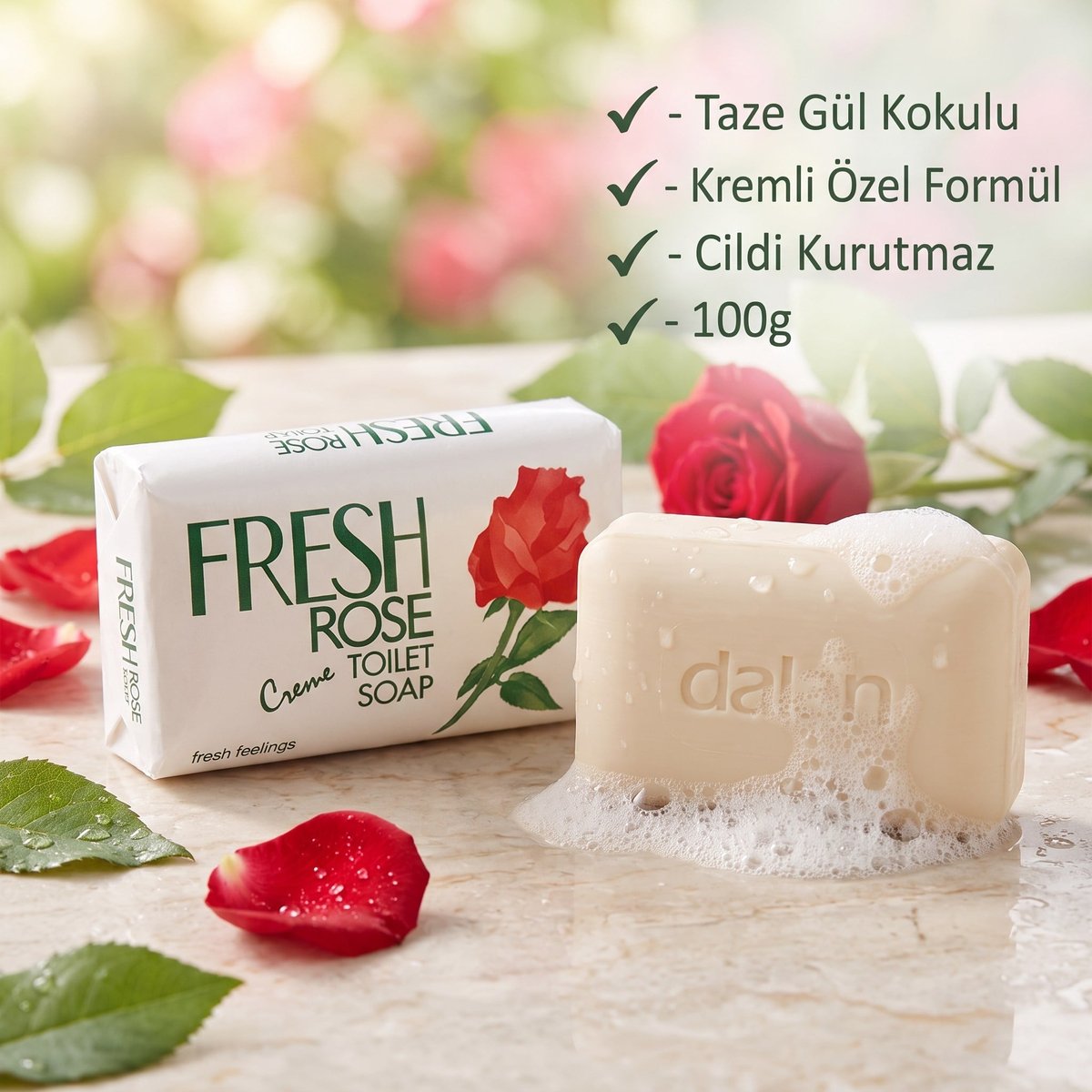 Dalan Fresh Rose Krem Tuvalet Sabunu 75 gr – 72 Adet