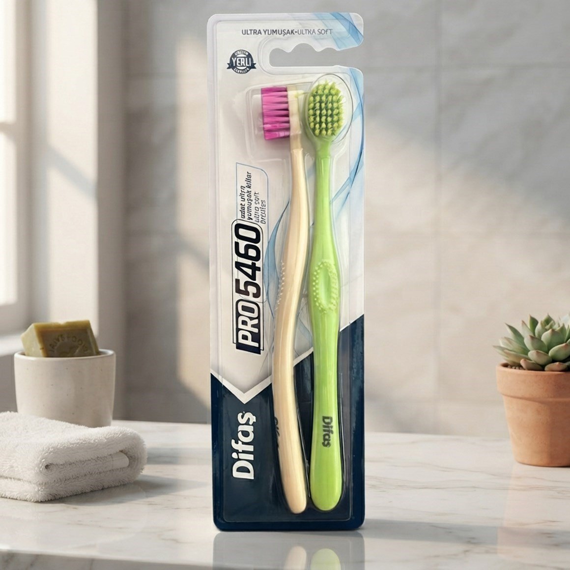 Difaş Pro5460 Diş Fırçası Yeşil+ Bej