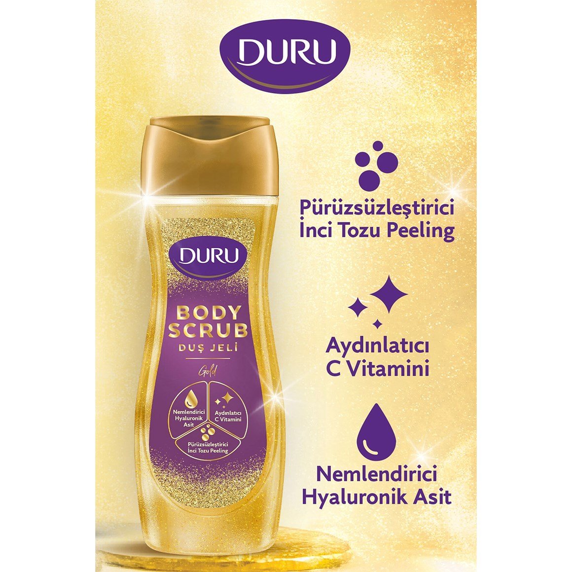 Duru Body Scrub Duş Jeli Tanışma Seti 4x450ml (Gold, Crystal, Pink, Ice)
