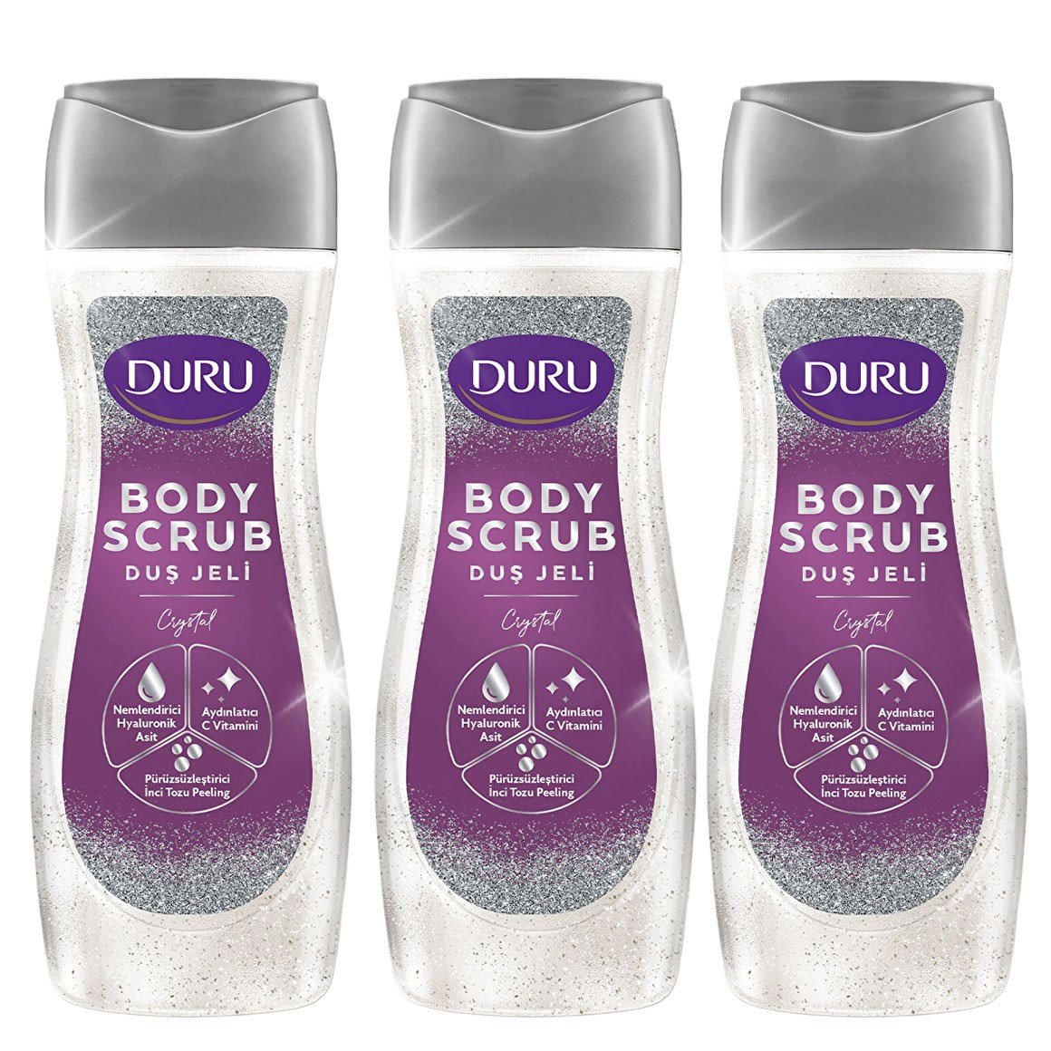 Duru Duş Jeli Body Scrub Crystal 450 ml x 3 adet