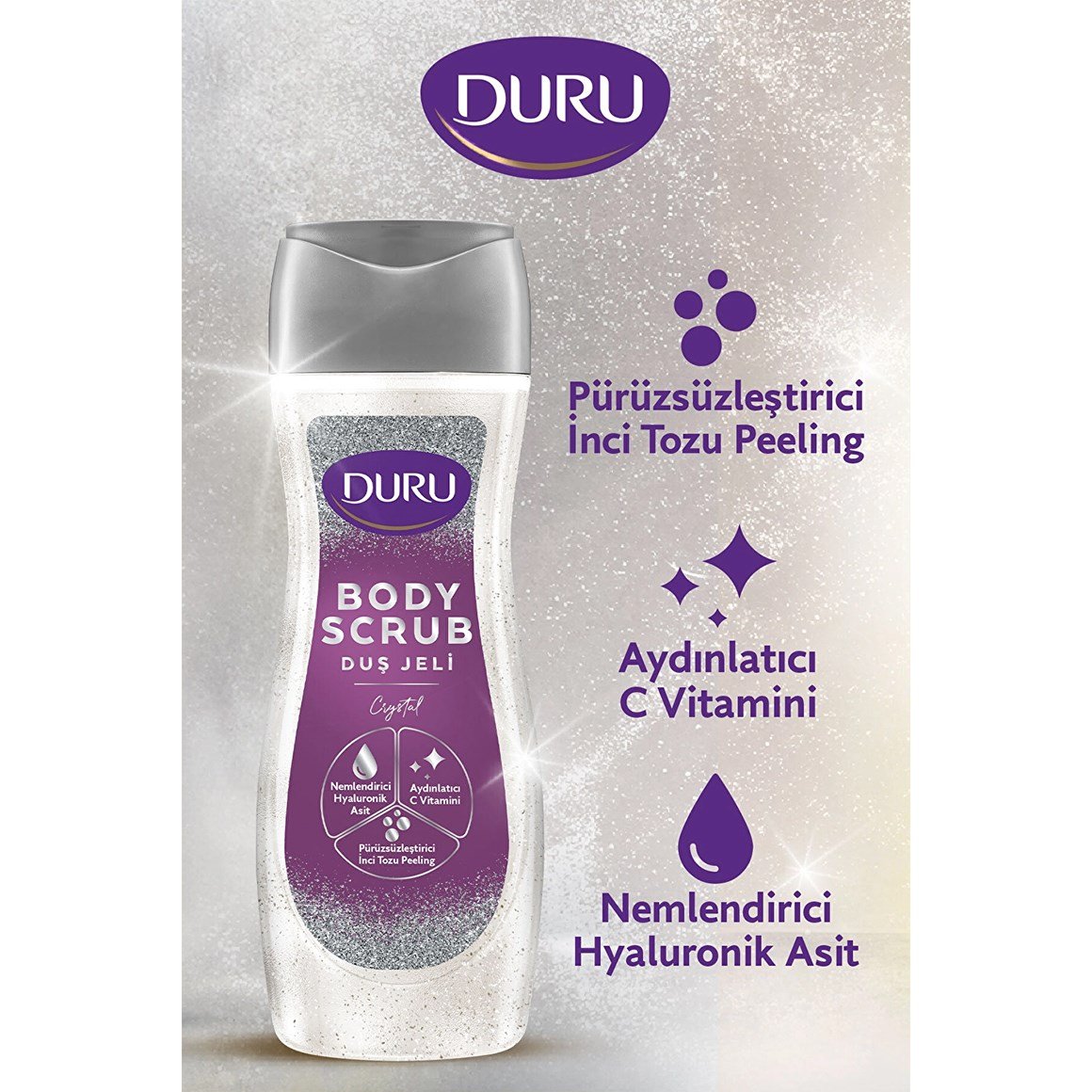 Duru Duş Jeli Body Scrub Crystal 450 ml