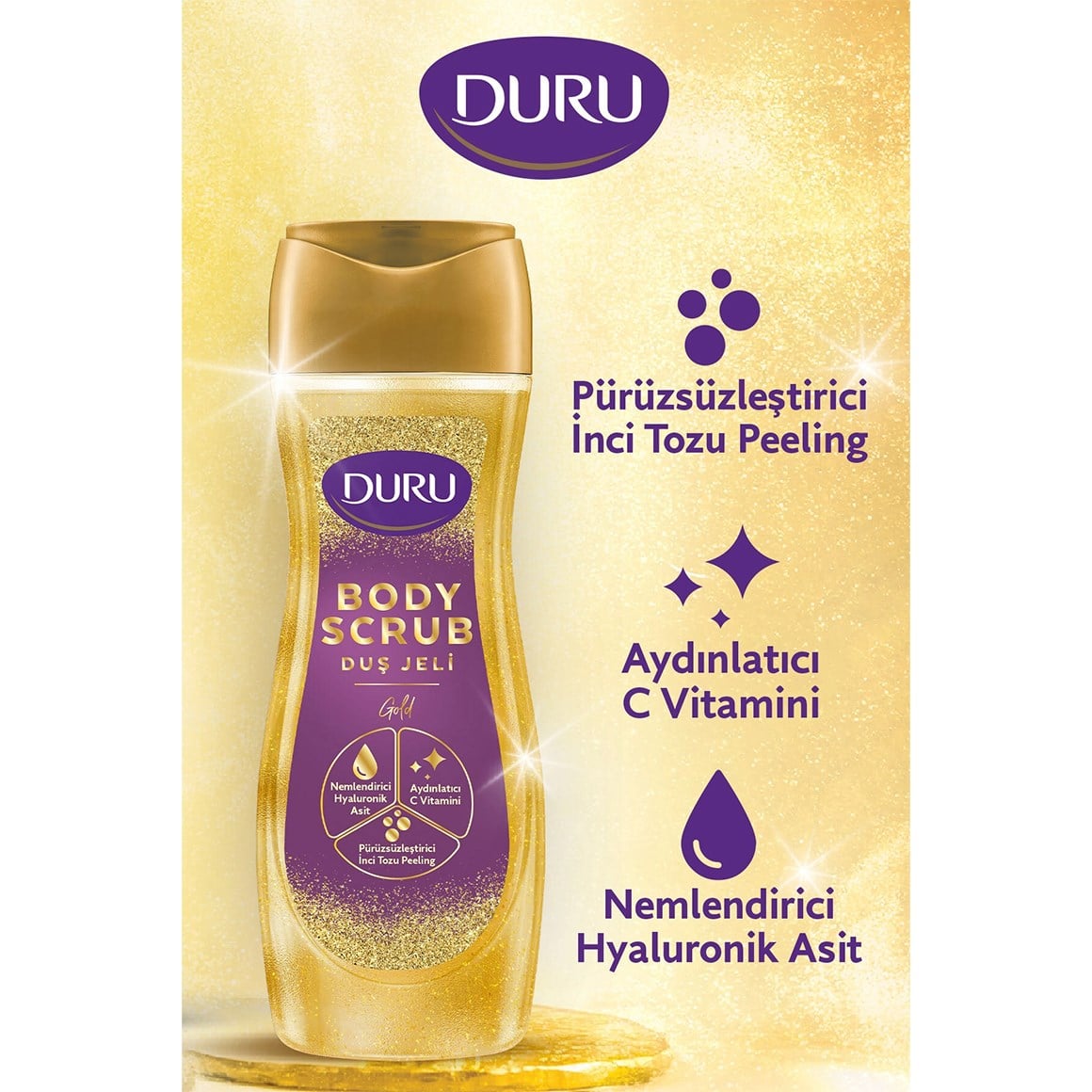 Duru Duş Jeli Body Scrub Gold 450 ml x 6 adet
