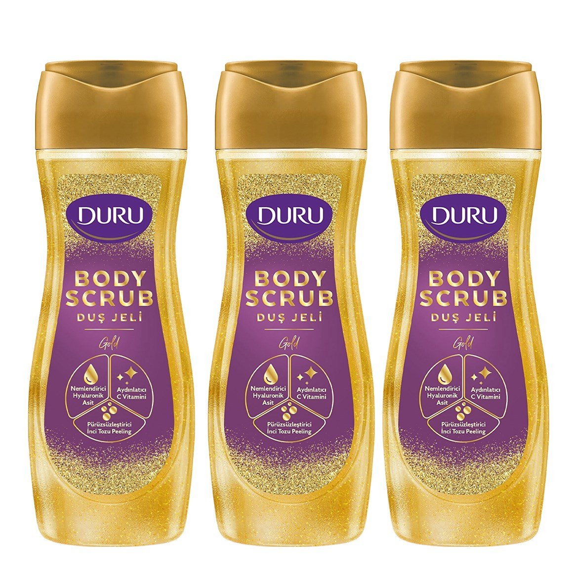 Duru Duş Jeli Body Scrub Gold 450 ml x 3 adet