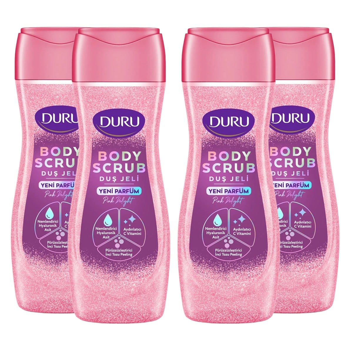 Duru Duş Jeli Body Scrub Pink Delight 450 ml 4 adet