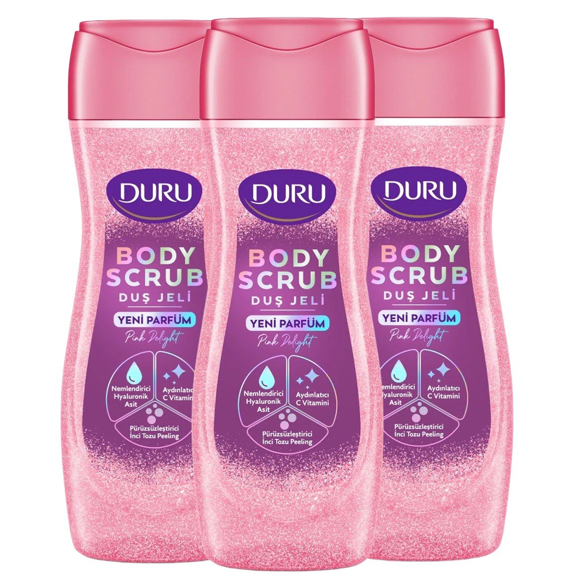 Duru Duş Jeli Body Scrub Pink Delight 450 ml x 3 adet
