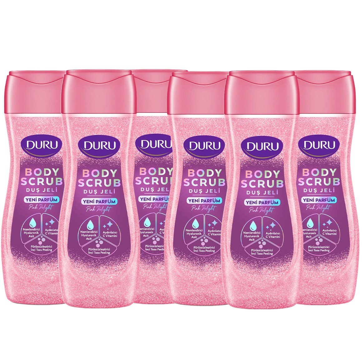Duru Duş Jeli Body Scrub Pink Delight 450 ml x 6 adet