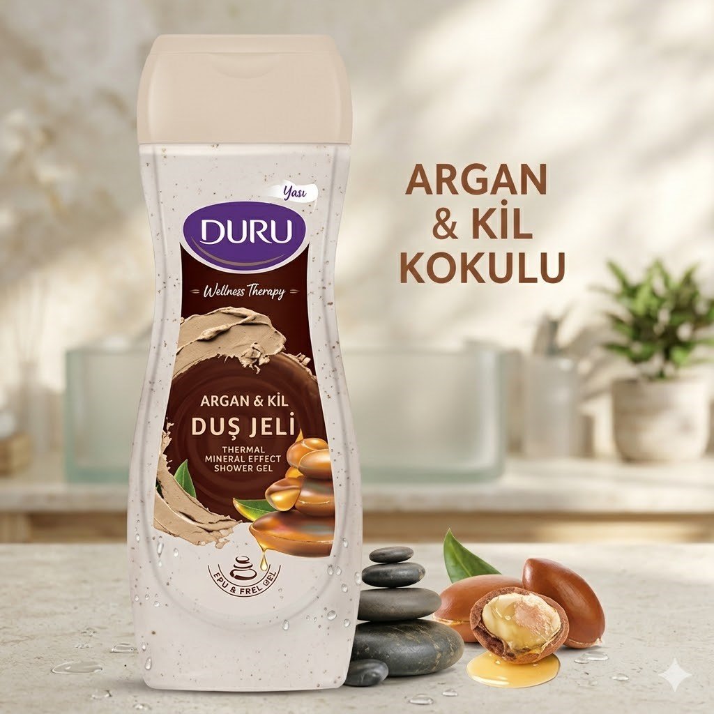 Duru Duş Jeli Mineral Action Argan Yağı ve Kil 450 ml
