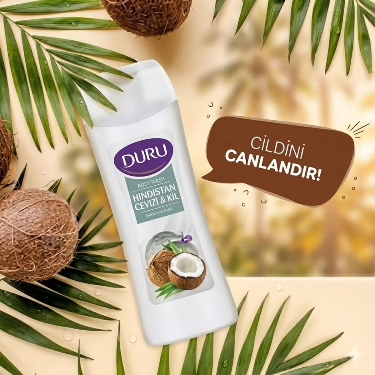 Duru Duş Jeli Mineral Action Hindistan Cevizi ve Kil 450 ml x 3 Adet