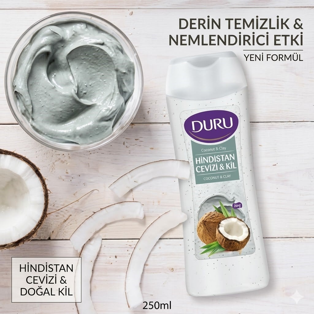 Duru Duş Jeli Mineral Action Hindistan Cevizi ve Kil 450 ml
