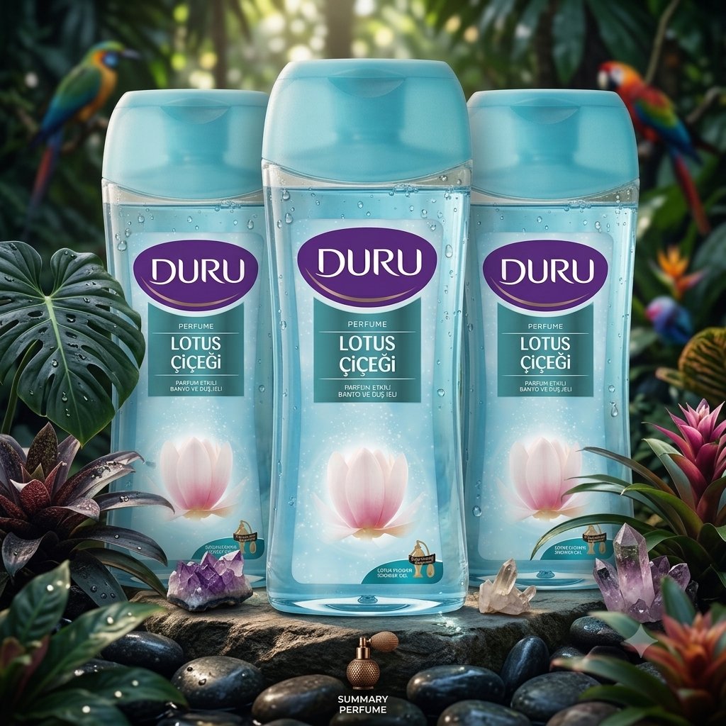 Duru Duş Jeli Perfume Elegant Lotus 450 ml x 3 Adet 