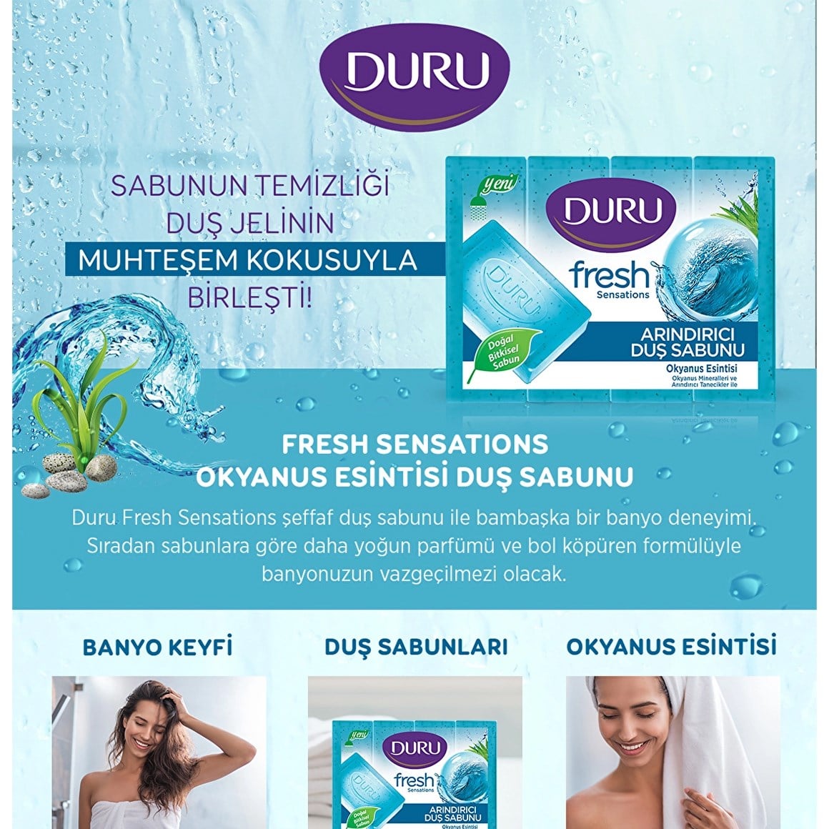 DURU Fresh Duş Banyo Sabunu Okyanus Tazeliği 150 gr