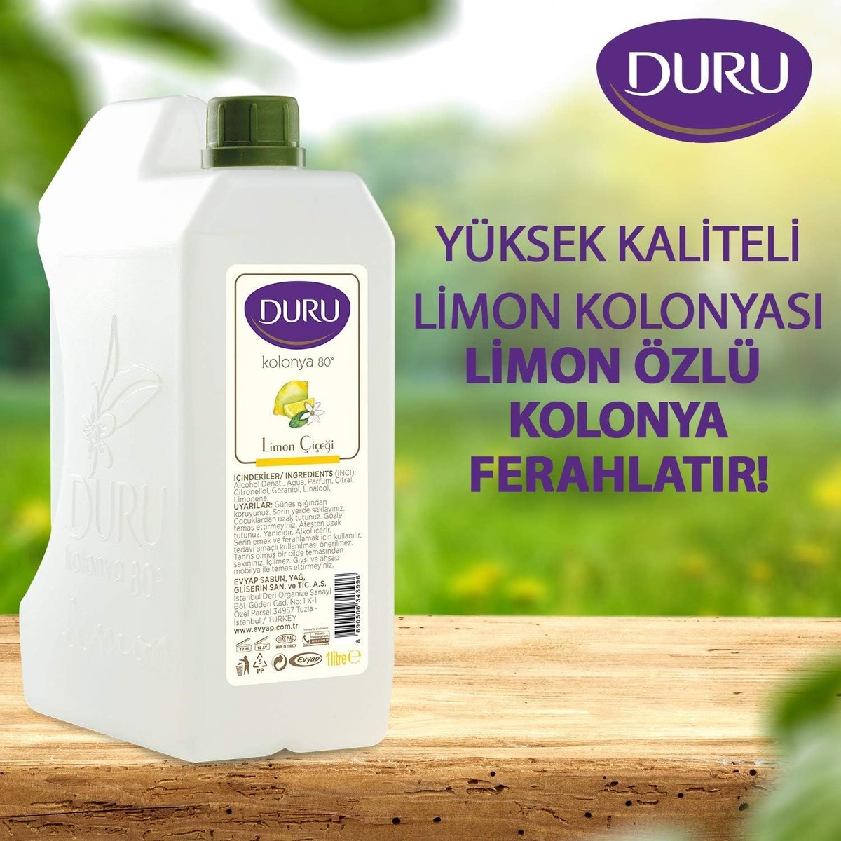 Duru Kolonya Bidon Limon Çiçeği 900 ml
