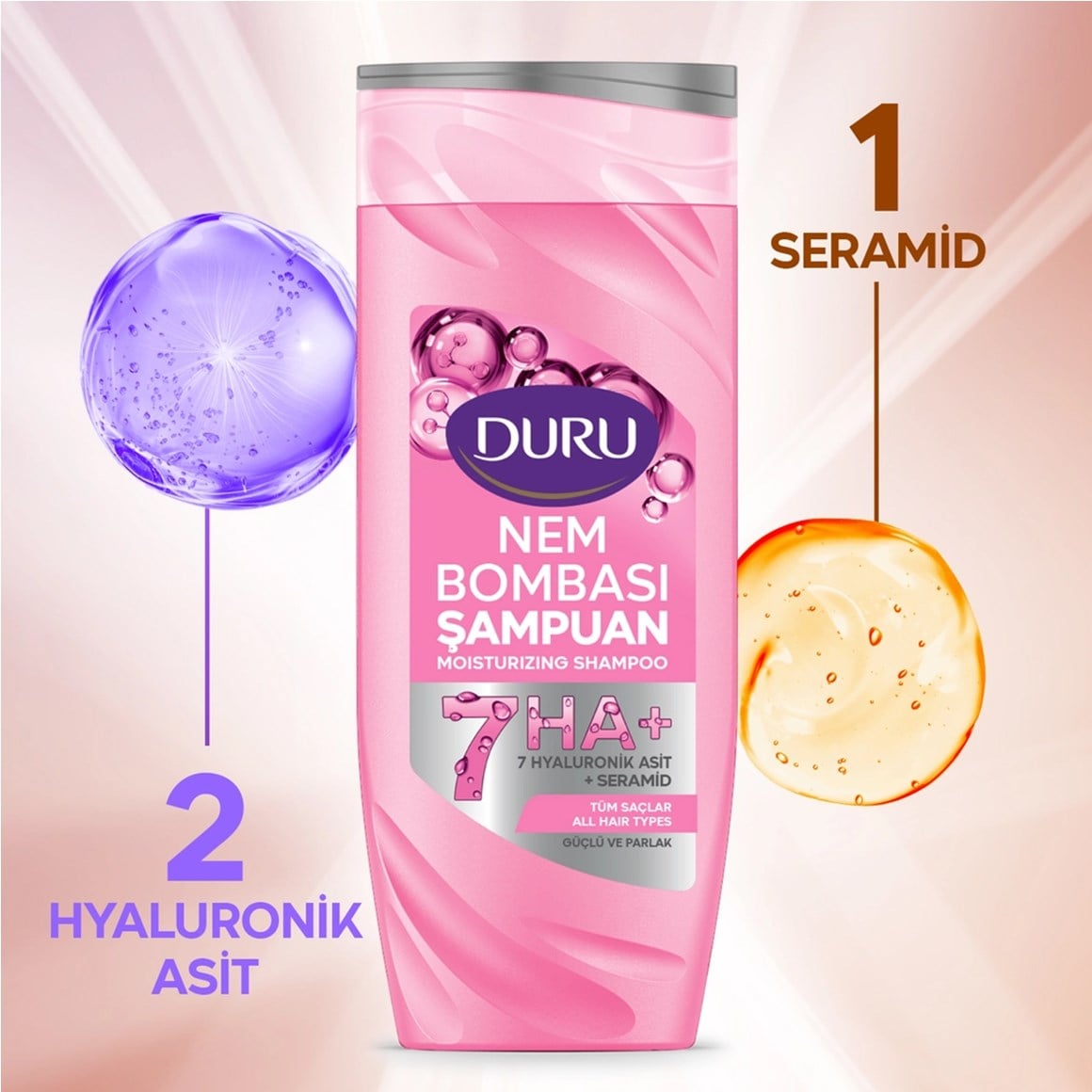 Duru Nem Bombası Güçlü & Parlak Şampuan 400 ml
