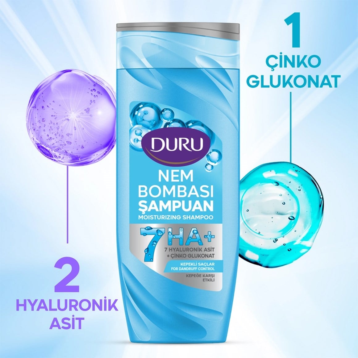 Duru Nem Bombası Kepekli Saçlar için Kepeğe Karşı Etkili Şampuan 400 Ml
