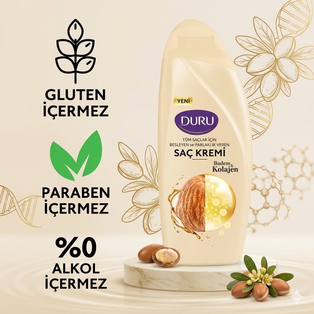 Duru Saç Kremi Badem ve Kolajen 500 ml