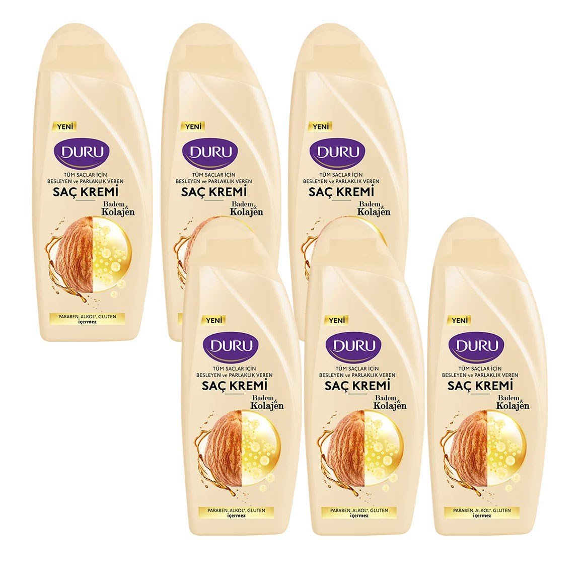 Duru Saç Kremi Badem ve Kolajen 500 ml 6'lı Set