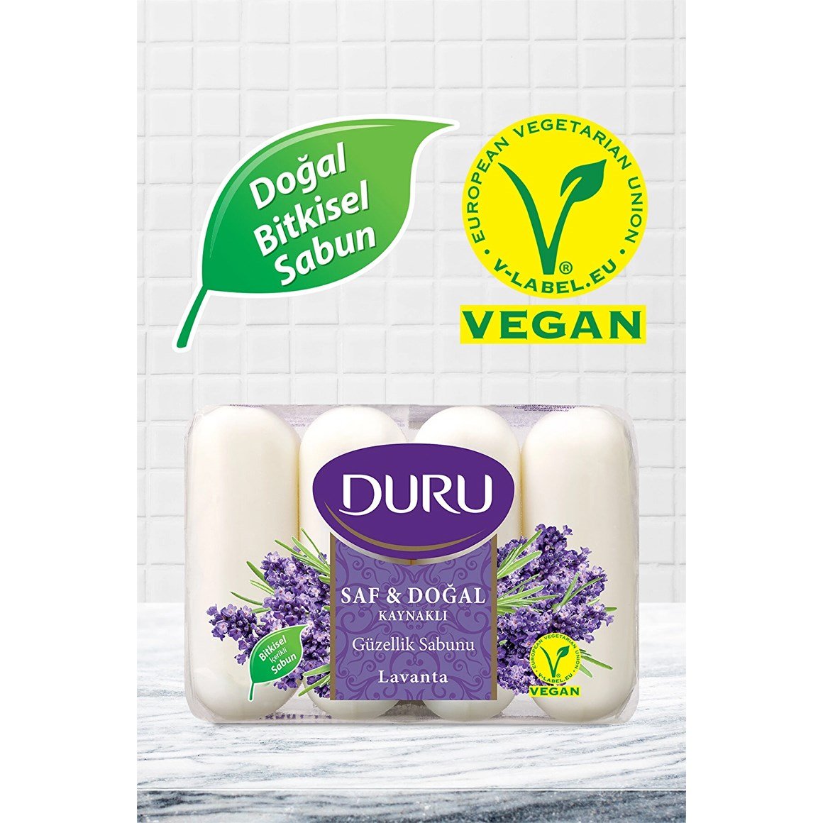 Duru Saf ve Doğal Kaynaklı Lavanta Güzellik Sabunu 4 x 70 gr