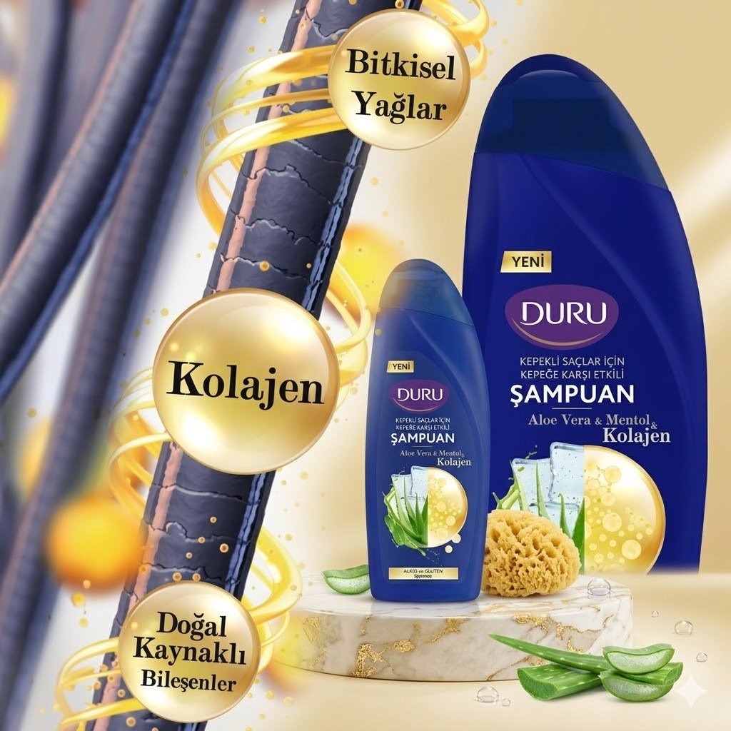 Duru Şampuan Kolajen Aleovera Mentol 500 ml