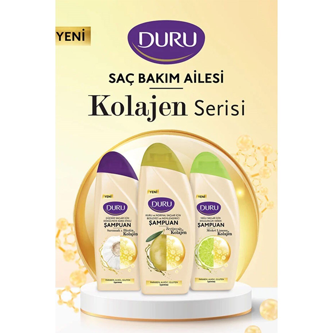 Duru Sarımsak & Biotin & Kolajen Dökülmeye Karşı Etkili Şampuan 3×500 ml
