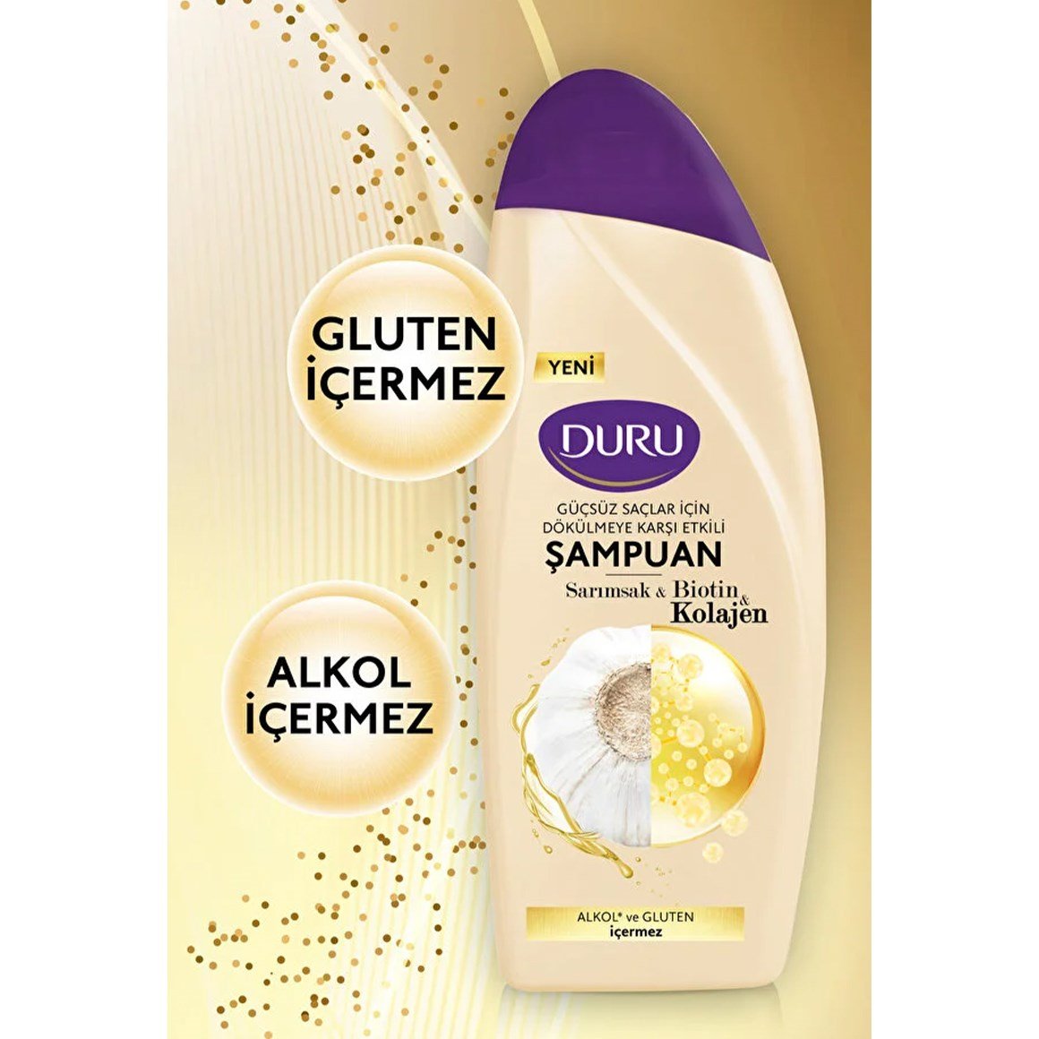 Duru Sarımsak & Biotin & Kolajen Dökülmeye Karşı Etkili Şampuan 3×500 ml