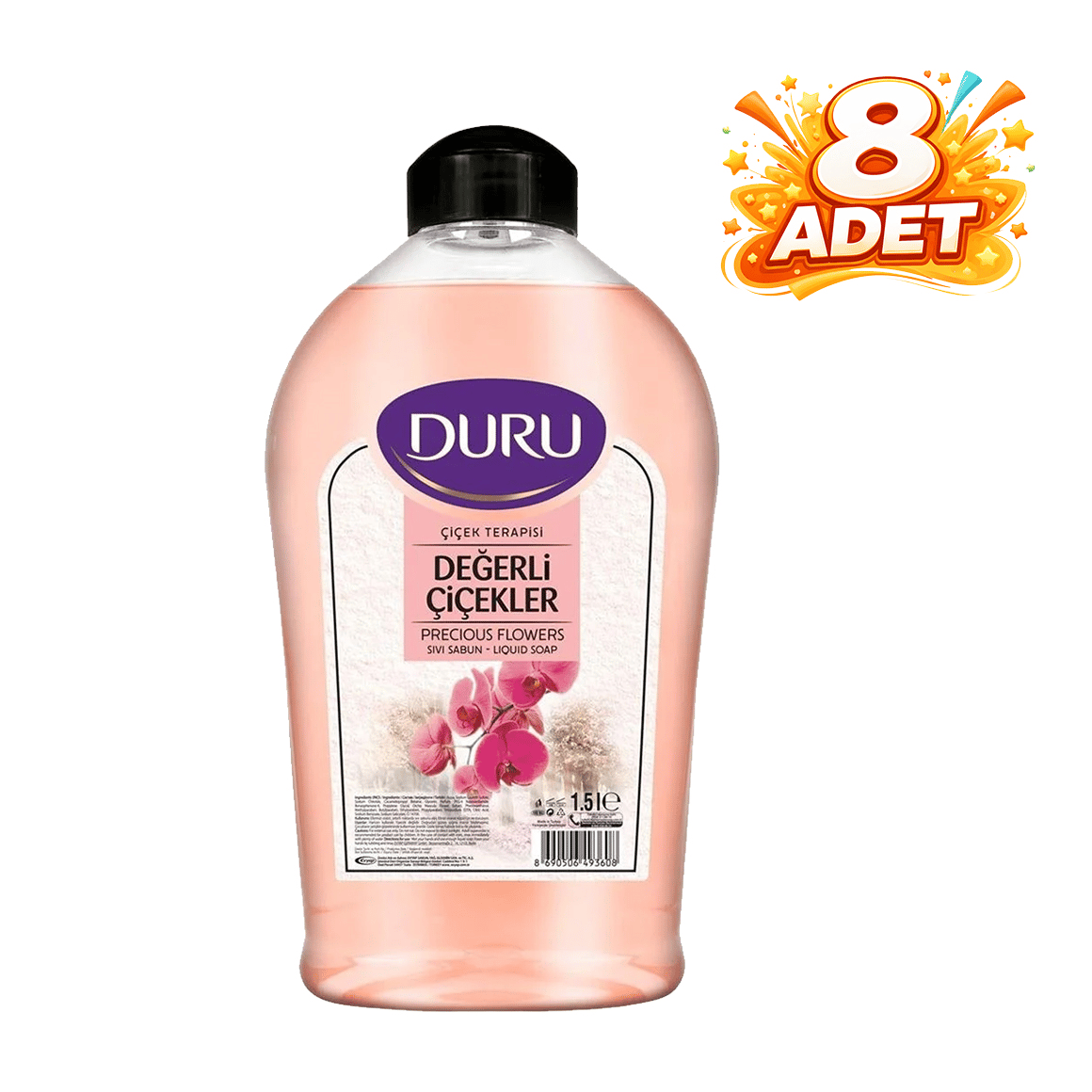 Duru Sıvı Sabun Çiçek Terapisi Değerli Çiçekler 1.5 L x 8 Adet