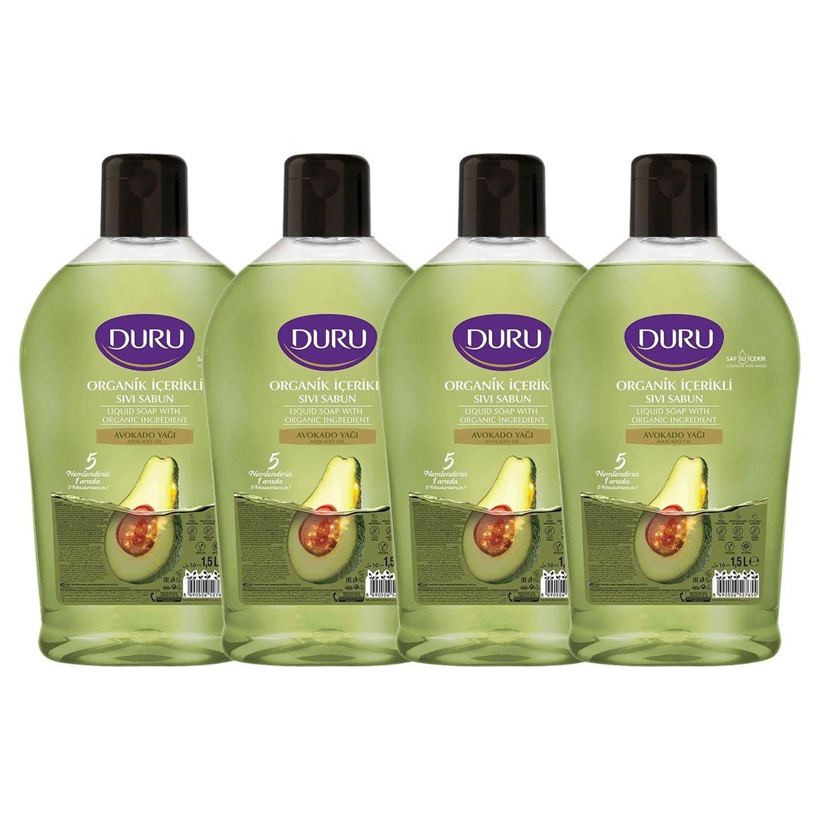 Duru Sıvı Sabun Organik İçerikli Avokado 1,5 litre 4 adet