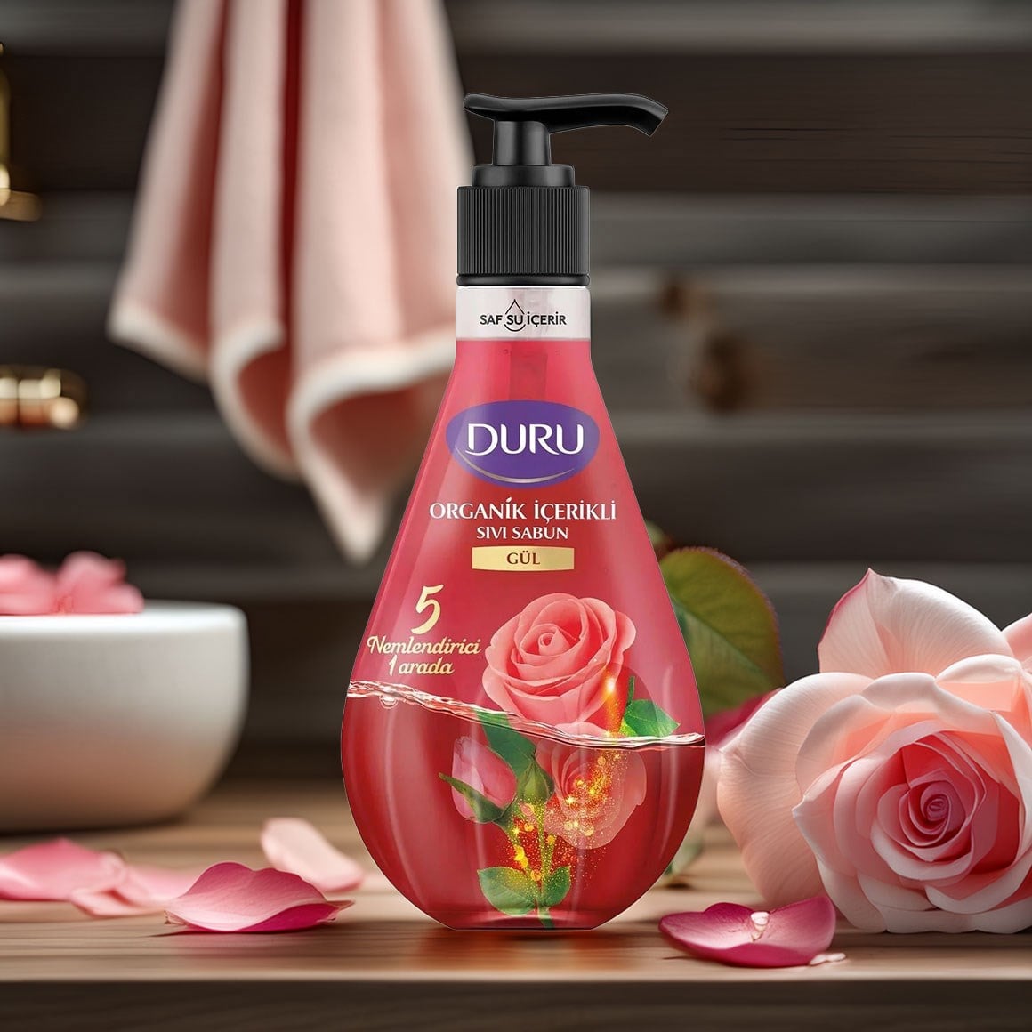 Duru Sıvı Sabun Organik İçerikli Gül 500 ml
