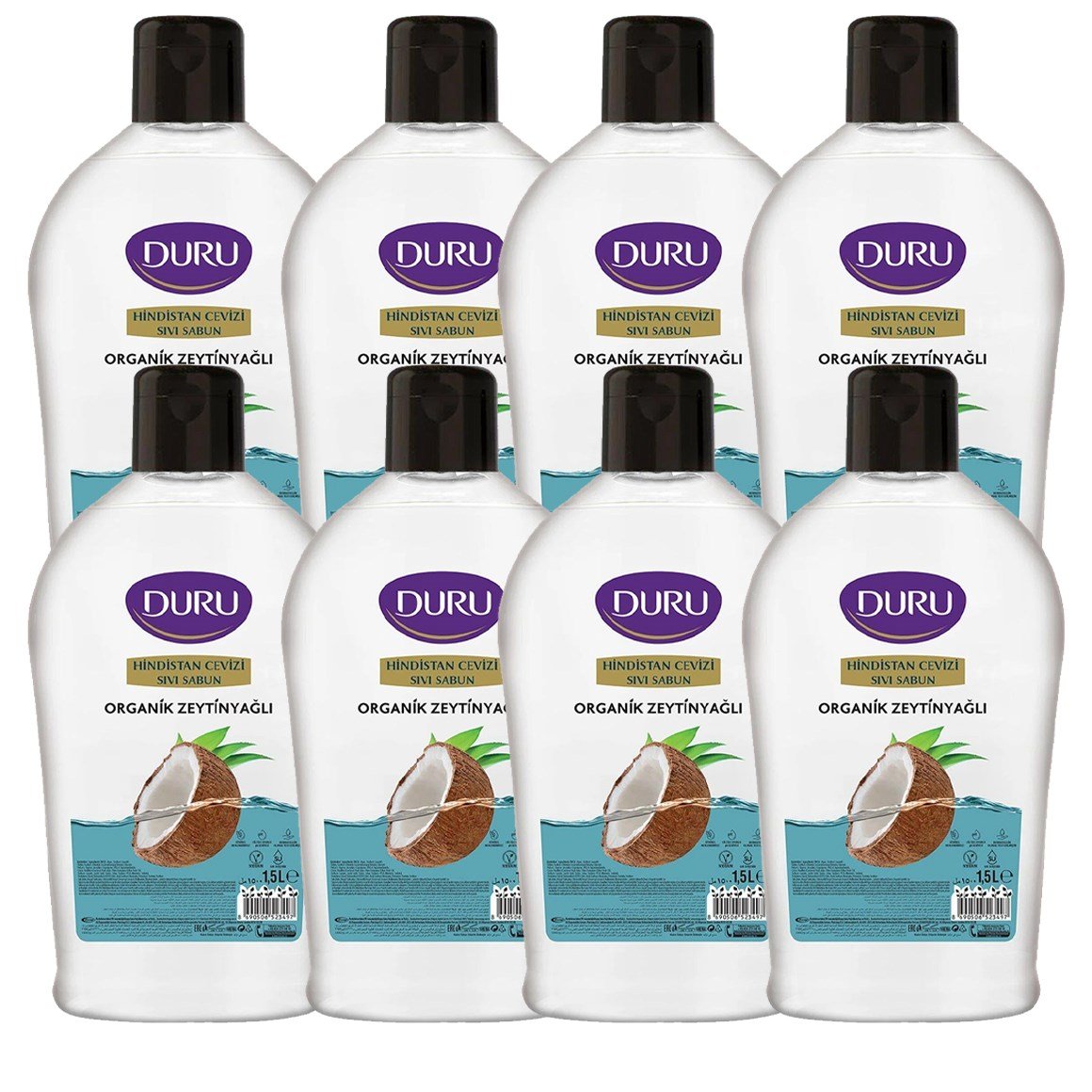 Duru Sıvı Sabun Organik İçerikli Hindistan Cevizli 1,5 l x 8 adet