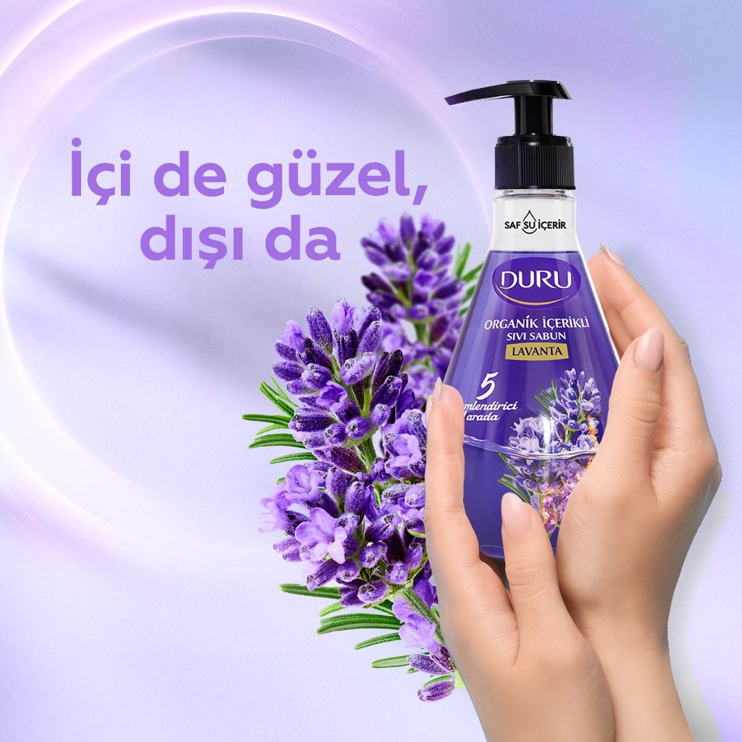 Duru Sıvı Sabun Organik İçerikli Lavanta Siyah Kapak 500 ML