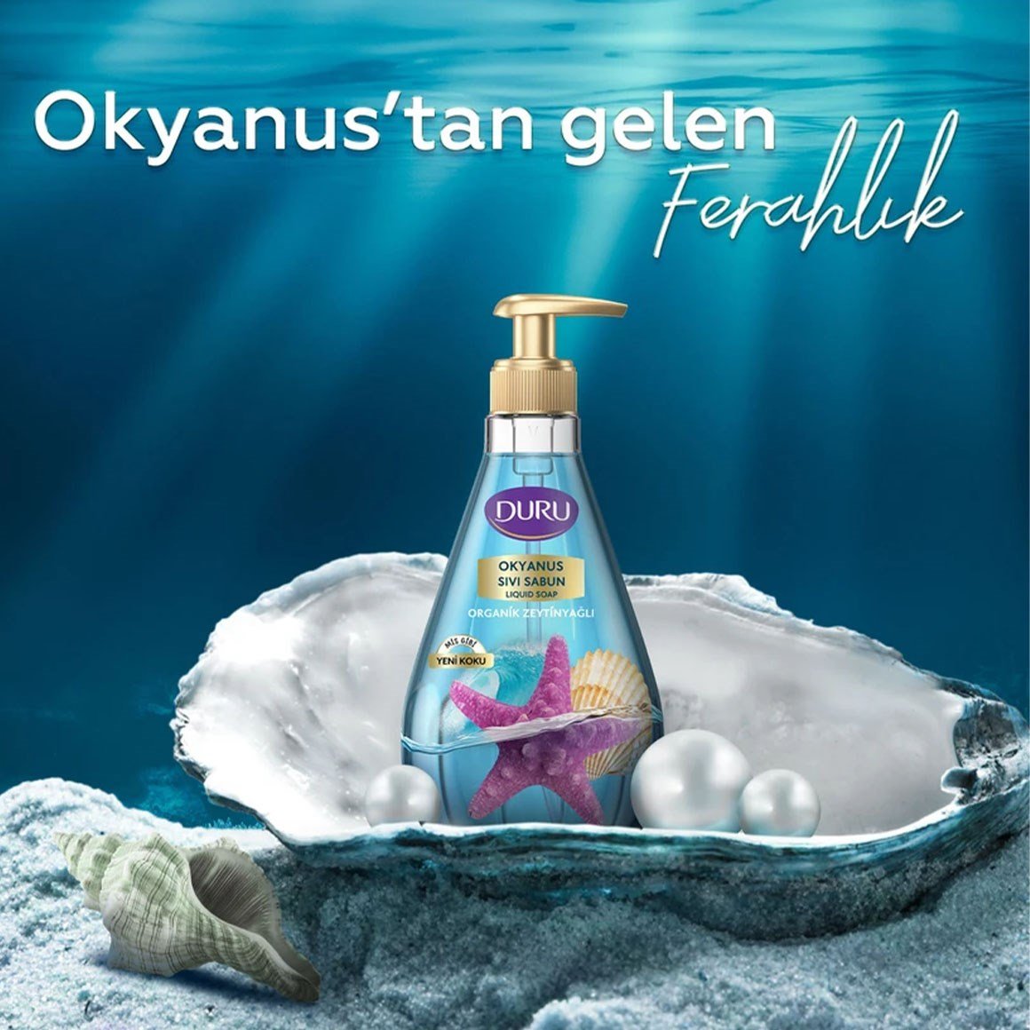 Duru Sıvı Sabun Organik İçerikli Okyanus Tazeliği 1,5 l 3 adet
