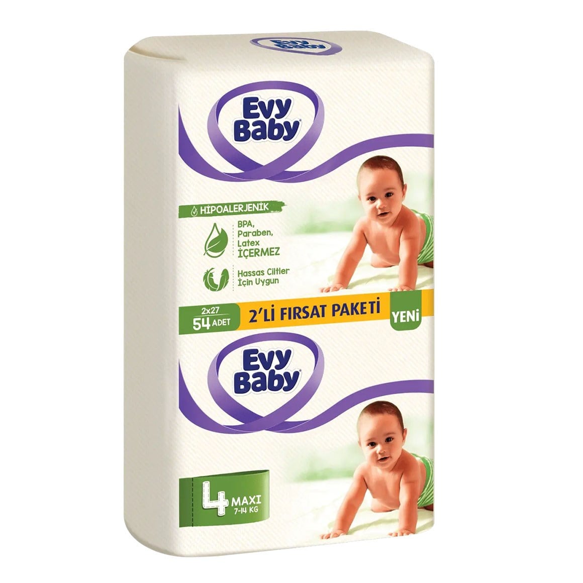 Evy Baby Bebek Bezi 4 Numara Maxi 7-14 kg 54' Lü 