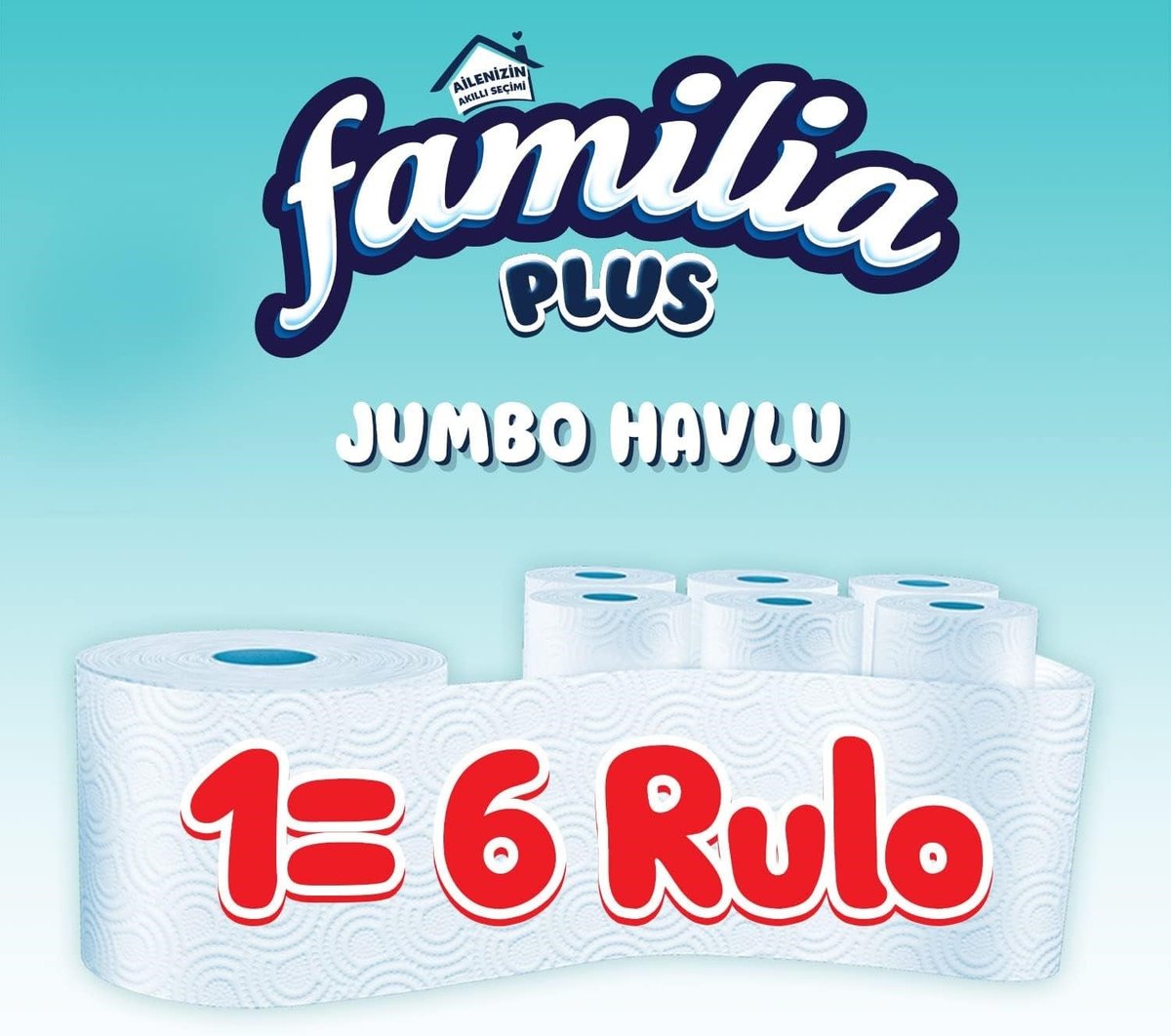 Familia Plus Jumbo Kağıt Havlu 3 Katlı 1=6 Rulo