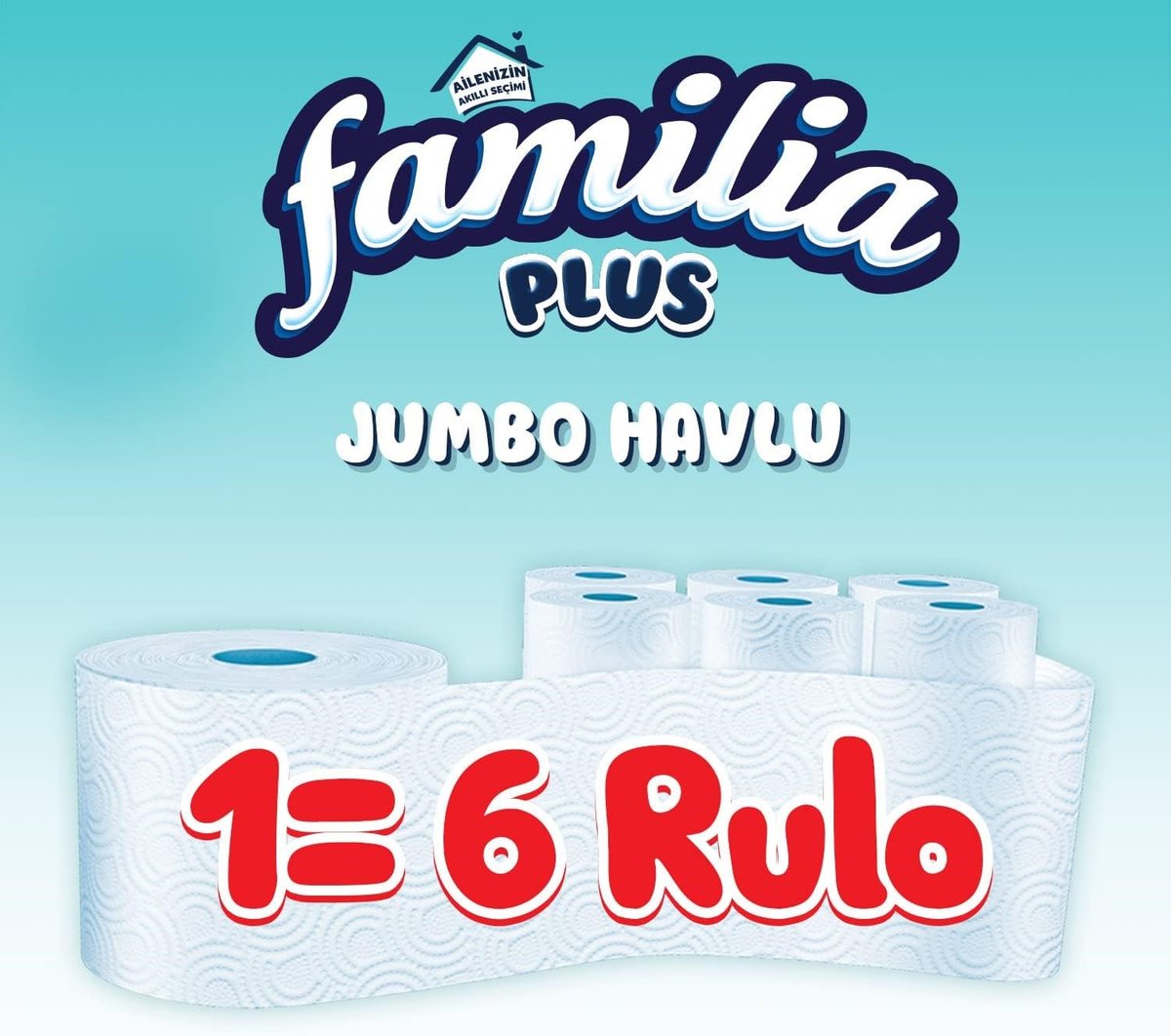 Familia Plus Jumbo Kağıt Havlu 3 Katlı 1=6 Rulo 6 adet