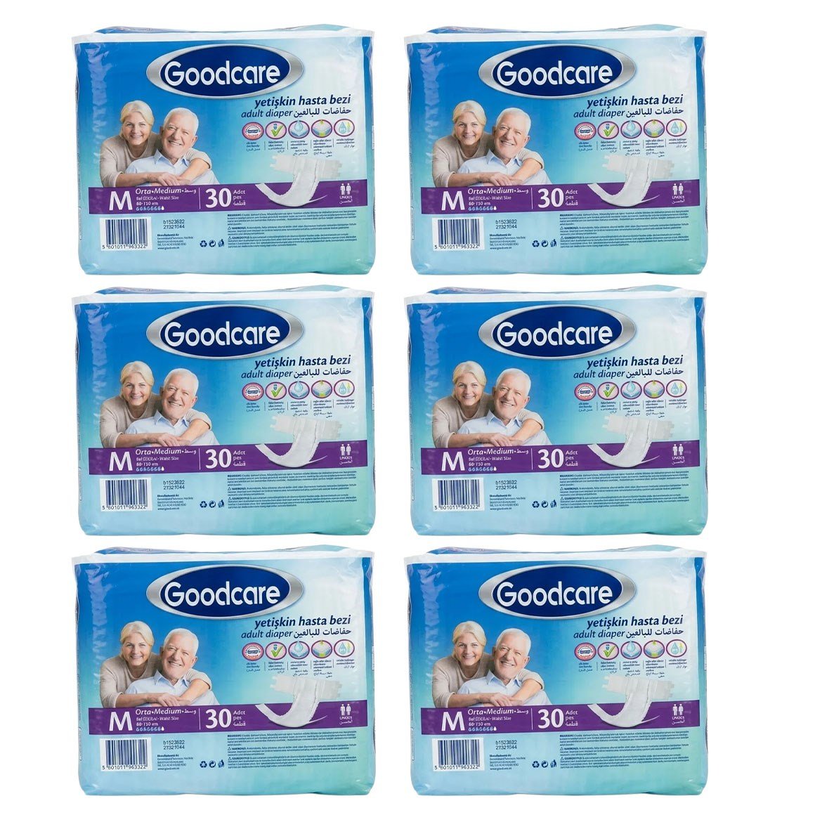 Goodcare Belbantlı Orta Boy M Hasta Bezi 180'li (30'lu 6 Paket)