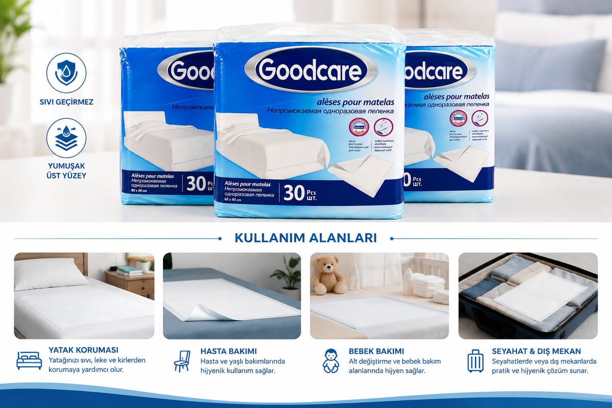 Goodcare Yatak Koruyucu 60x90 60 Adet (30'lu 2 Paket)
