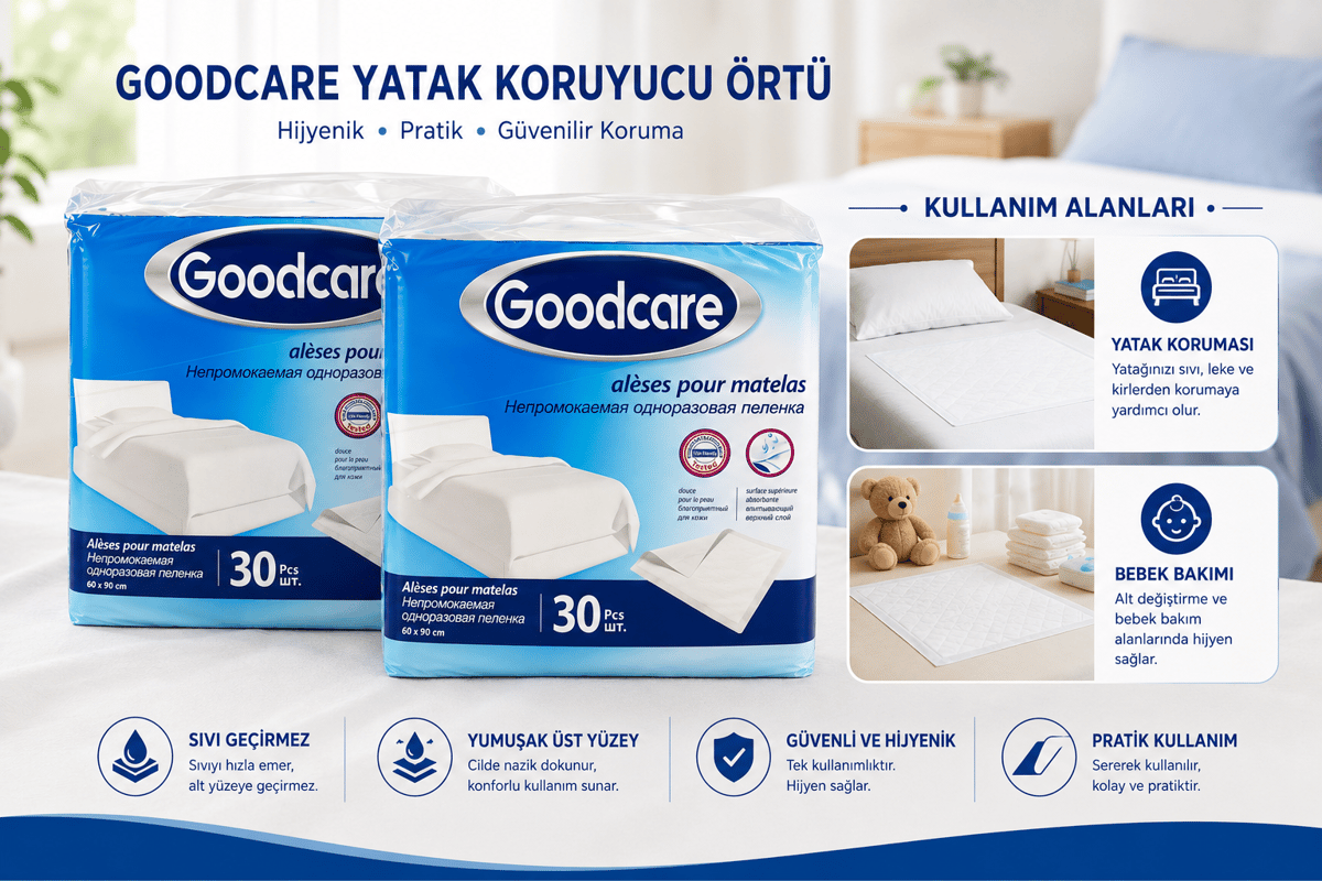 Goodcare Yatak Koruyucu 60x90 60 Adet (30'lu 2 Paket)