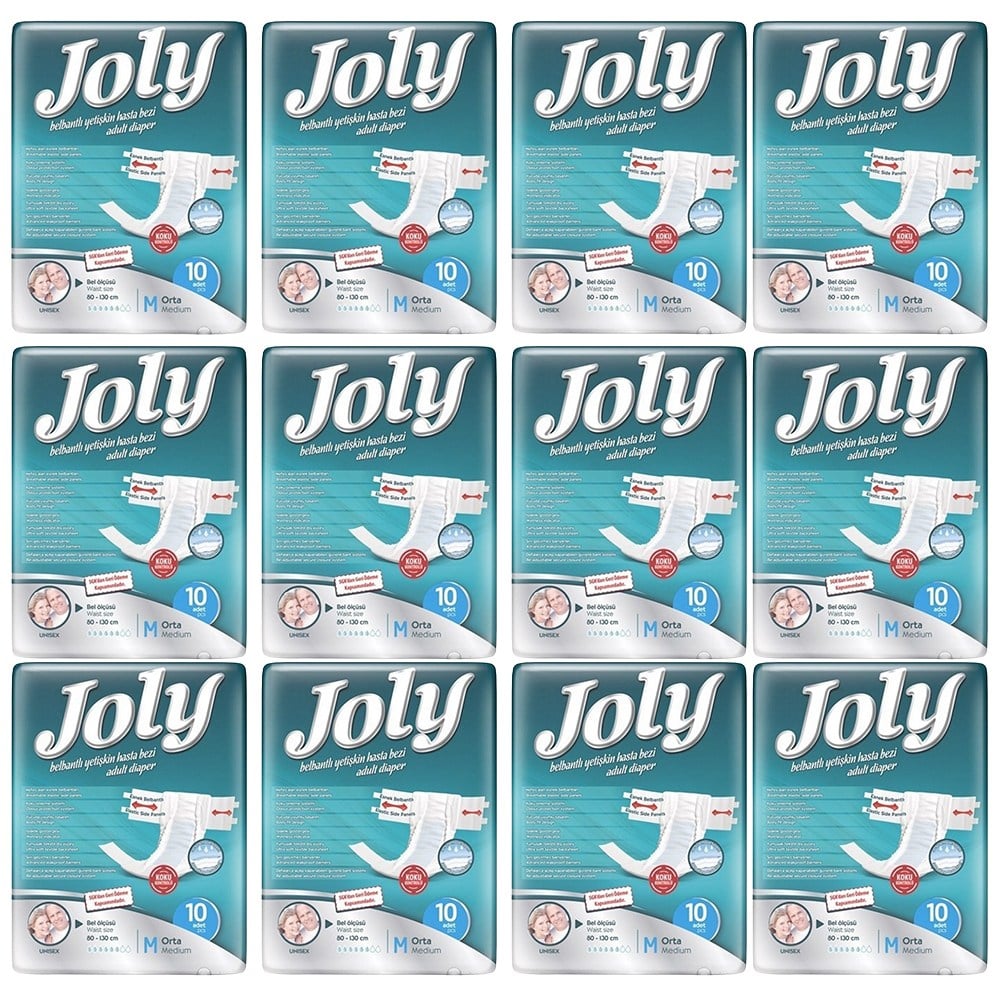 Joly Belbantlı Orta Boy M 120'li Hasta Bezi (10'lu 12 Paket)