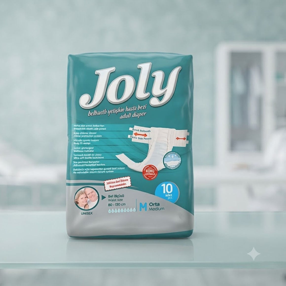 Joly Belbantlı Orta Boy M 30'lu Hasta Bezi (10'lu 3 Paket)