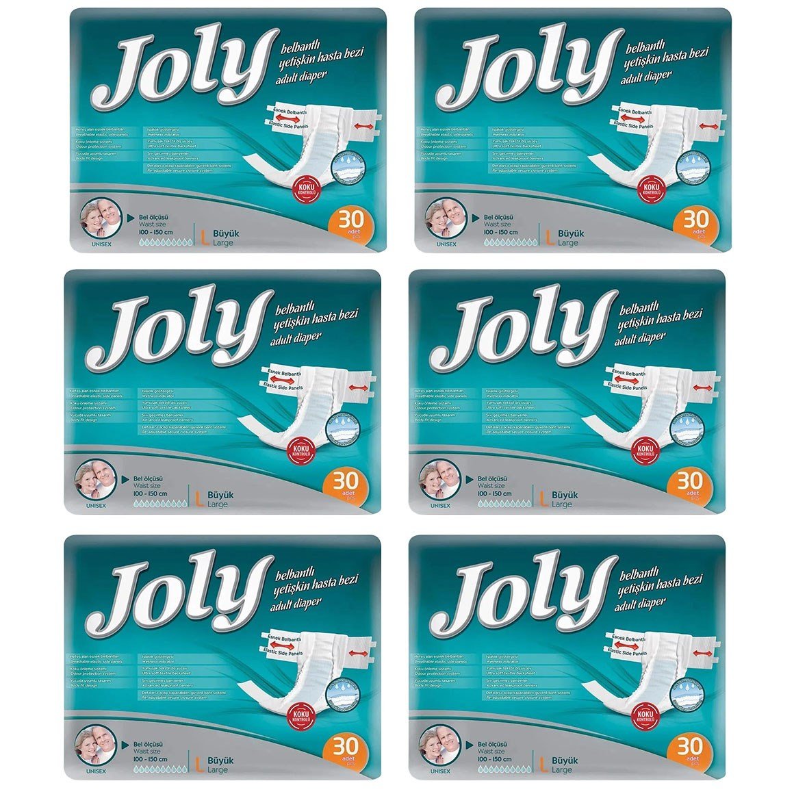Joly Yetişkin Hasta Bezi L 180'li (30'lu 6 Paket)