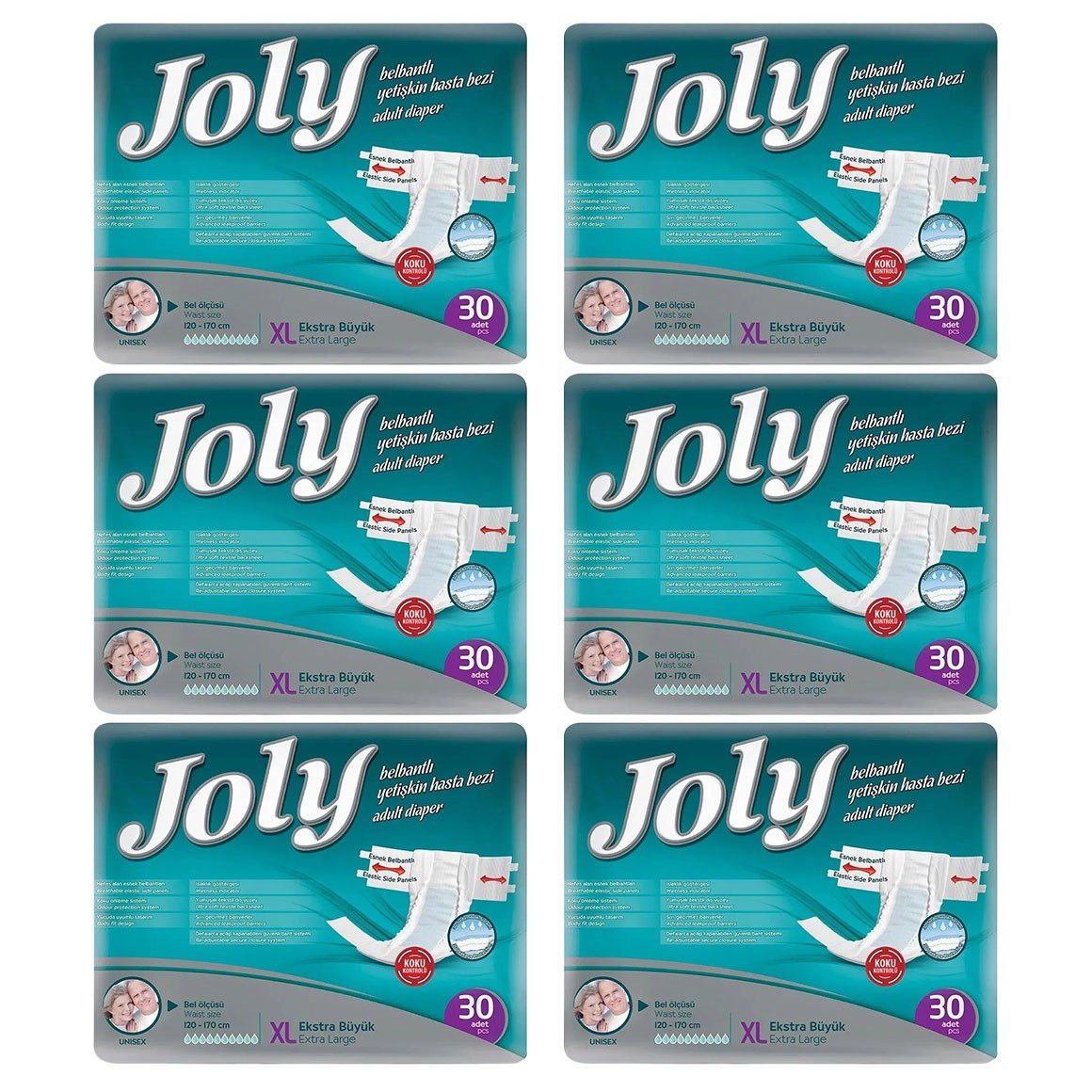 Joly Yetişkin Hasta Bezi XL 180'li (30'lu 6 Paket)