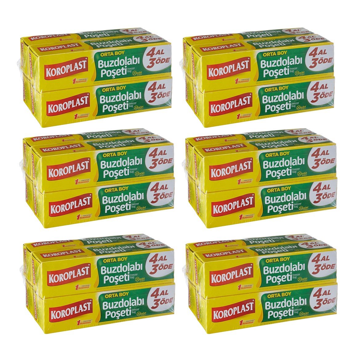 Koroplast Buzdolabı Poşeti 4 Al 3 Öde Paketi Orta Boy 4 x 20 Poşet x 6 Adet