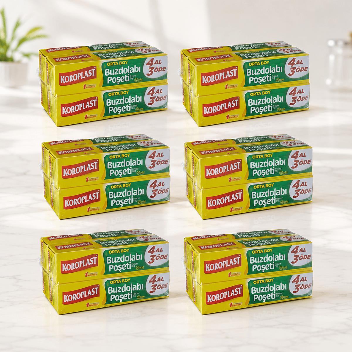 Koroplast Buzdolabı Poşeti 4 Al 3 Öde Paketi Orta Boy 4 x 20 Poşet x 6 Adet