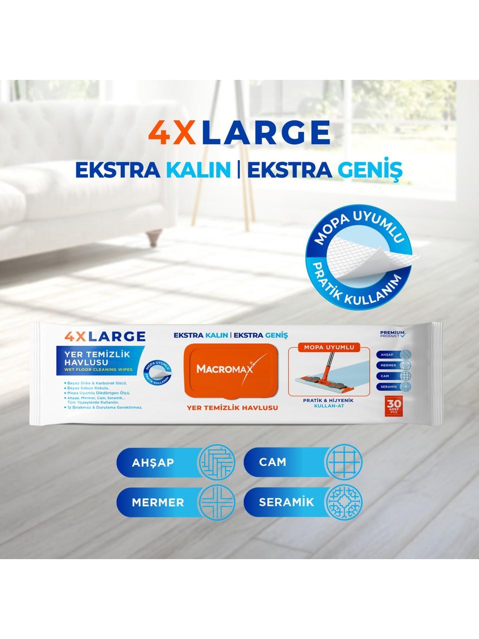 Macromax 4xl Yer Temiz. Havlusu Beyaz Sabun Koku 30 Ad