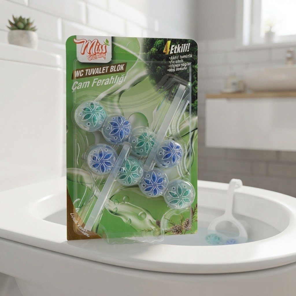 Miss Cleaning WC Tuvalet Blok 4 Etki 2×55 gr – Çam Ferahlığı