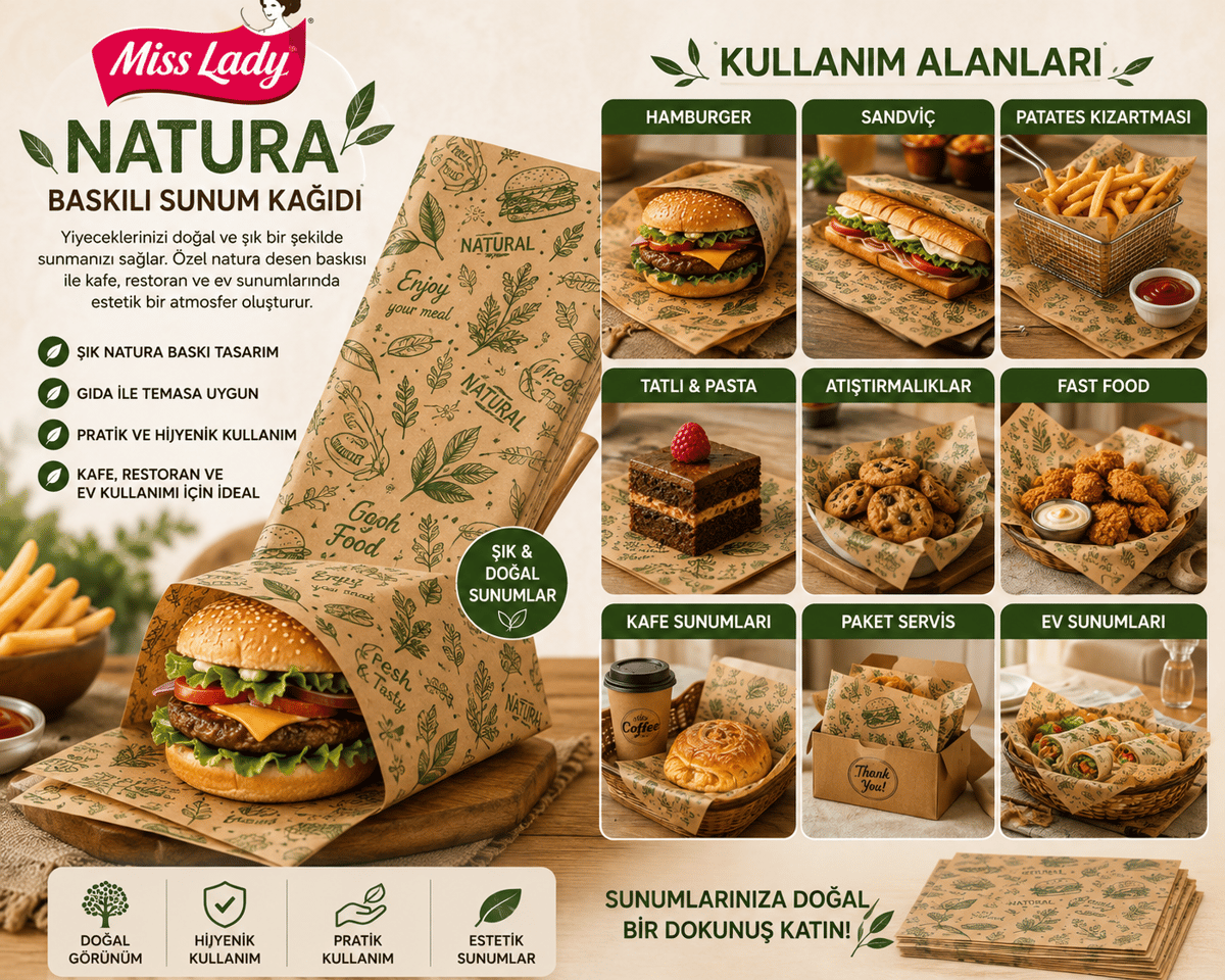 Miss Lady Natura Baskılı Sunum Kağıdı 16 Adet