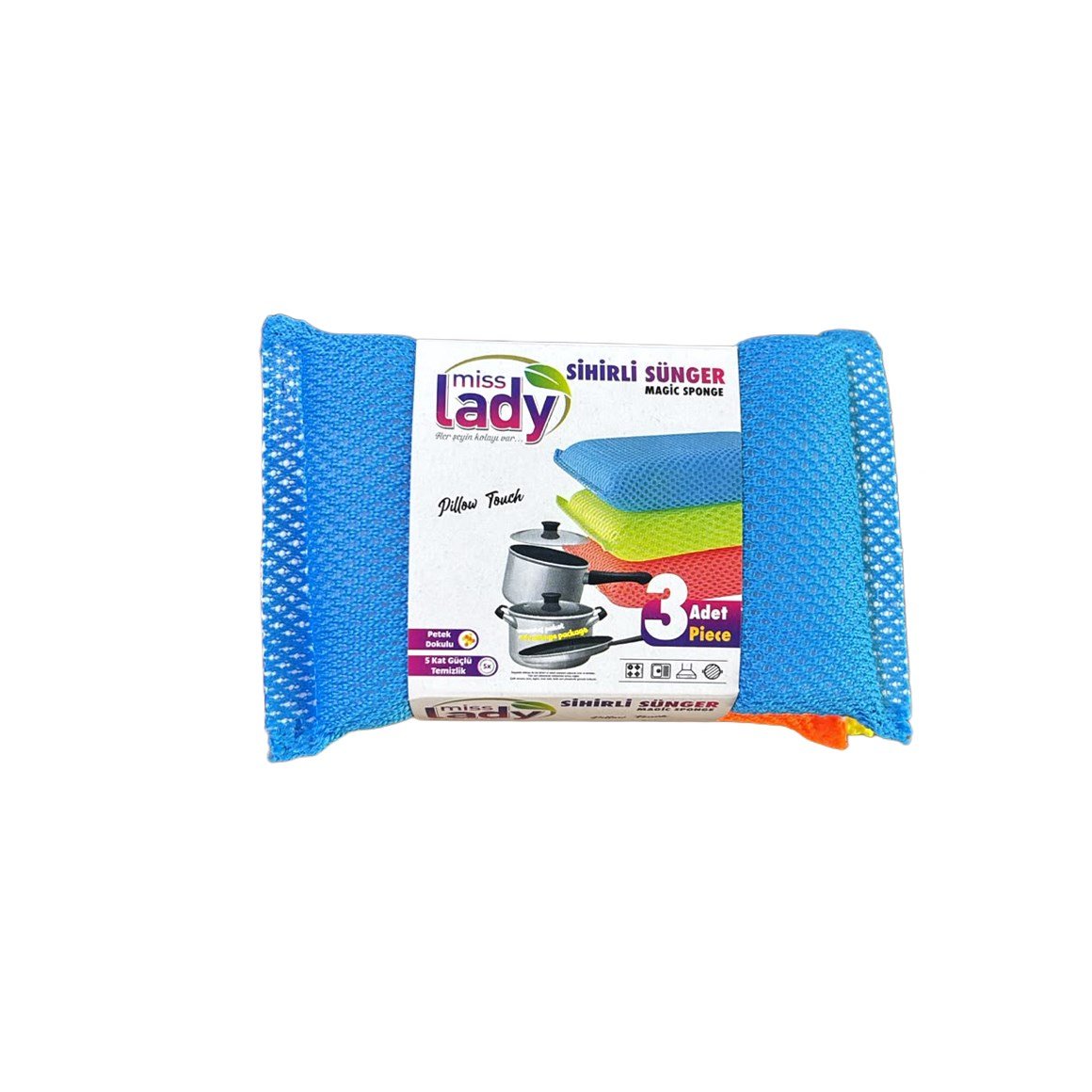 Miss Lady Petek Dokulu Sihirli Sünger 3 Adet