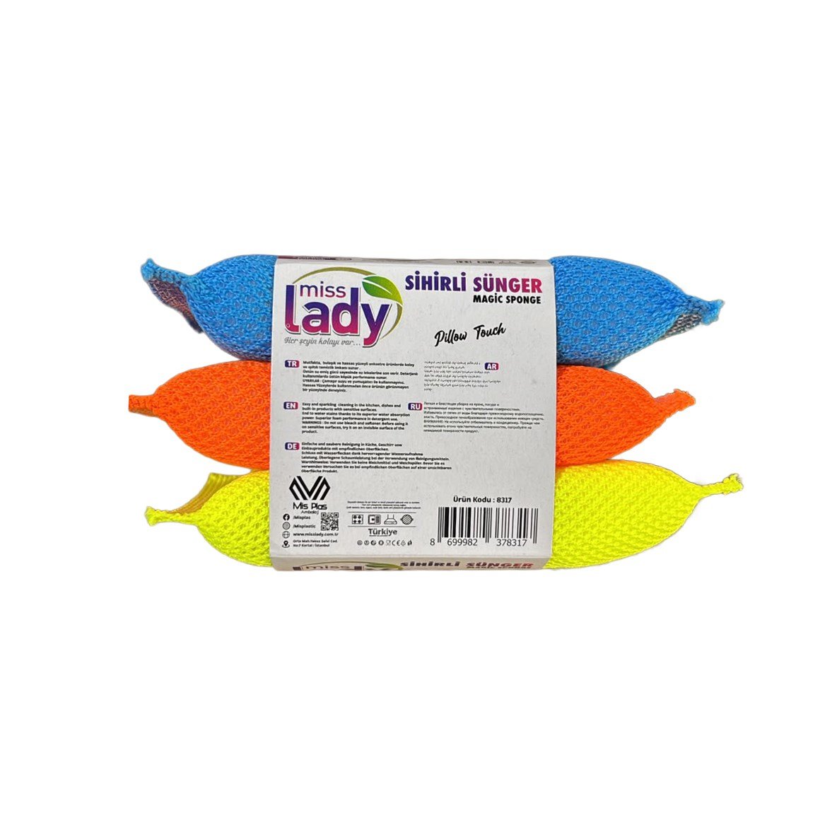 Miss Lady Petek Dokulu Sihirli Sünger 3 Adet