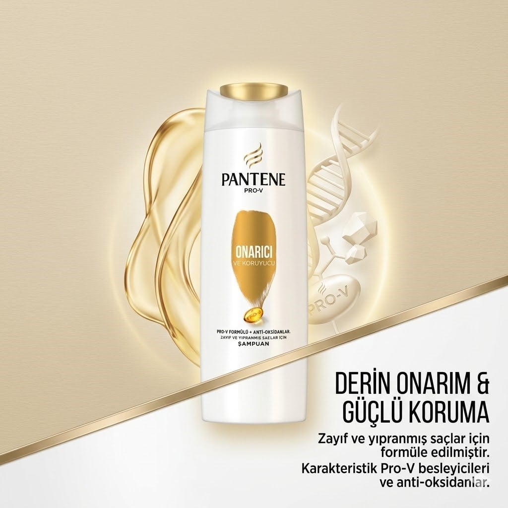 Pantene 600 ml Onarıcı Şampuan ve 350 ml Şampuan + Saç Kremi + Bakım Kürü