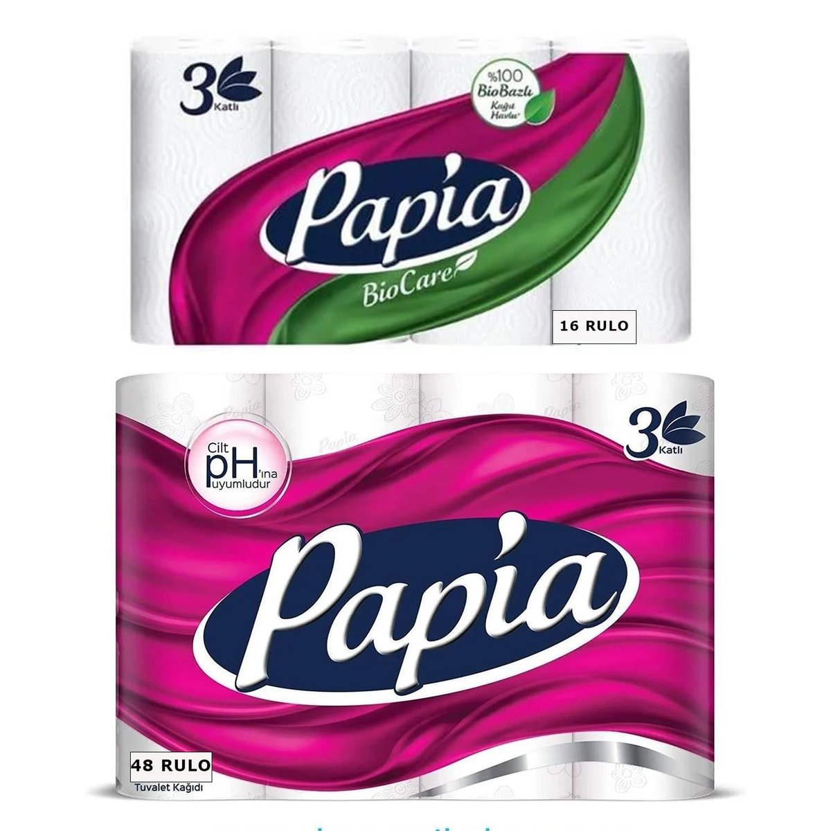 Papia Biocare 16 Rulo Kağıt Havlu & Papia 48 Rulo Tuvalet Kağıdı