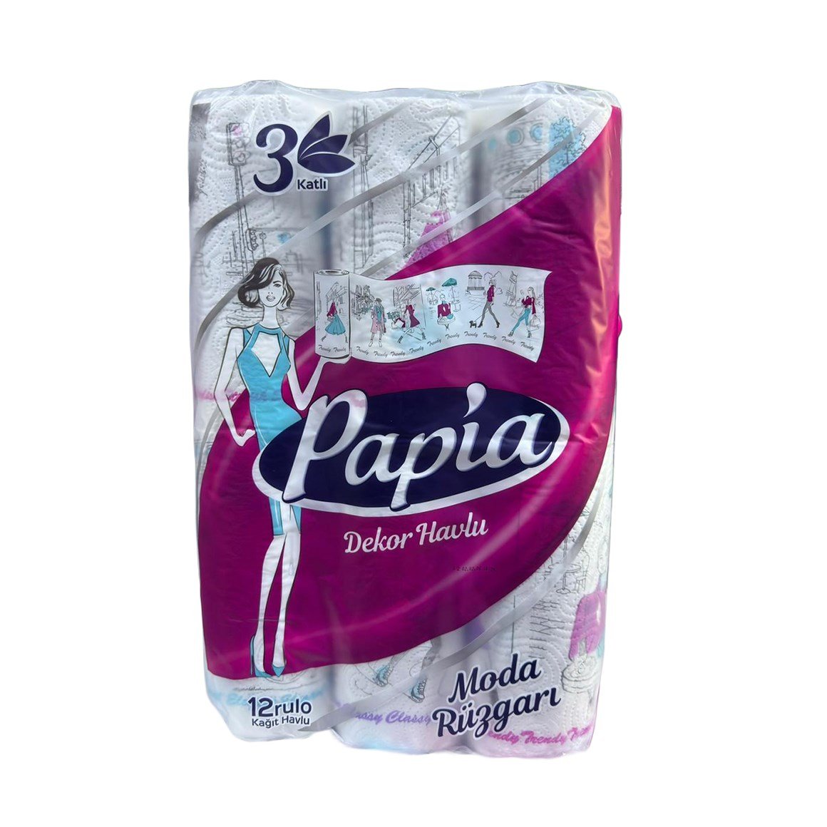 Papia Dekor Kağıt Havlu 12 Rulo